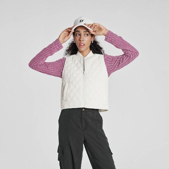 Wild Fable Jackets & Blazers - Wild Fable - Women's Quilted Vest - Wild Fable Cream M Cream